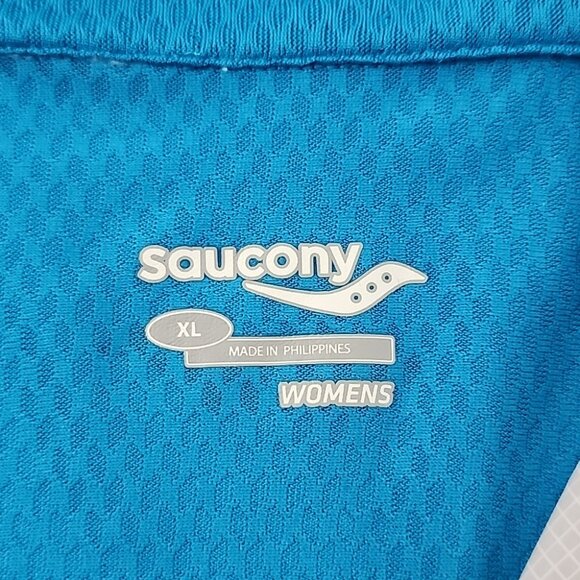 ⭐️3/ $30⭐️ Saucony Women's Activewear Lightweight Zip Up Jacket Blue White Sz XL - Picture 10 of 16